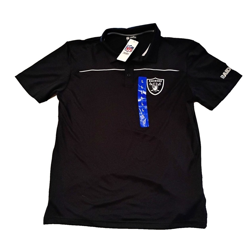 Las Vegas Raiders men's Dri Fit Polo Shirt Black size Large NWT